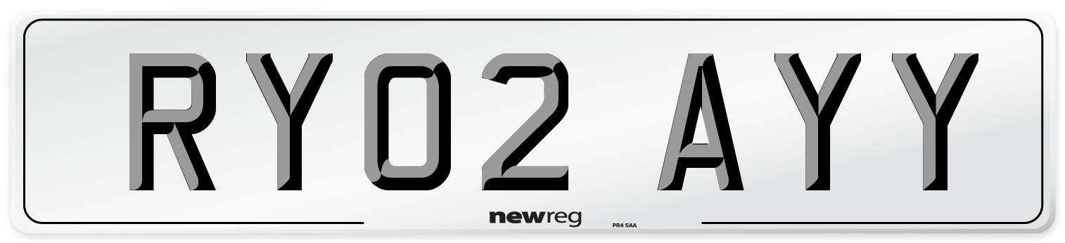 RY02 AYY Number Plate from New Reg